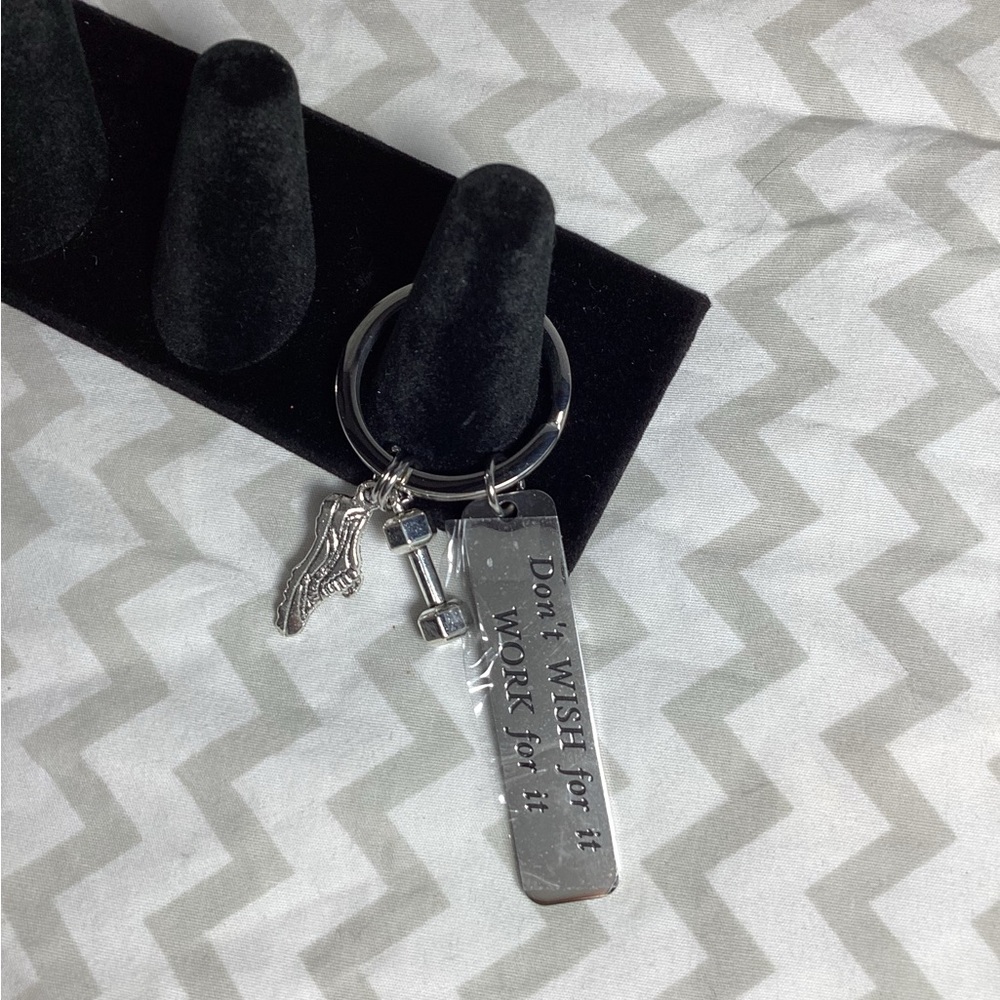 Don’t Wish for it Work for it Fitness Keychain